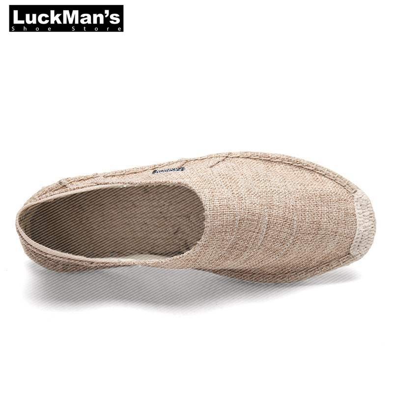 Men's Canvas Espadrilles, Casual Shoes Without Lace-up, Breathable, Handmade, Large Size 45