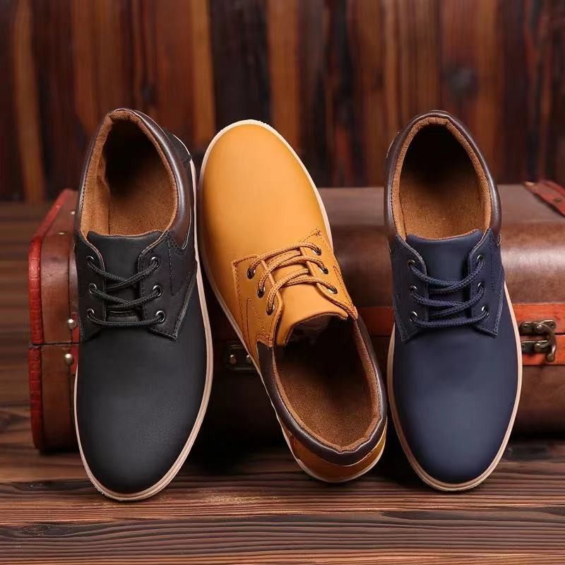 Leather casual shoes for men 2021 autumn winter original brand luxury platform oxfords shoes male walking breathable sneakers