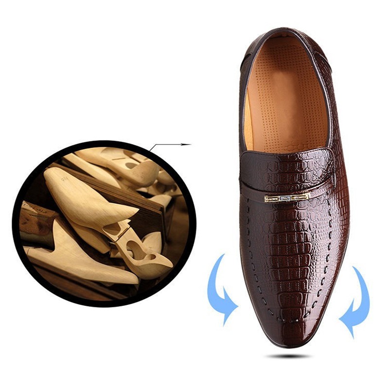 2021 new men's casual shoes classic low-cut embossed leather shoes comfortable business dress shoes man loafers plus size 38-48