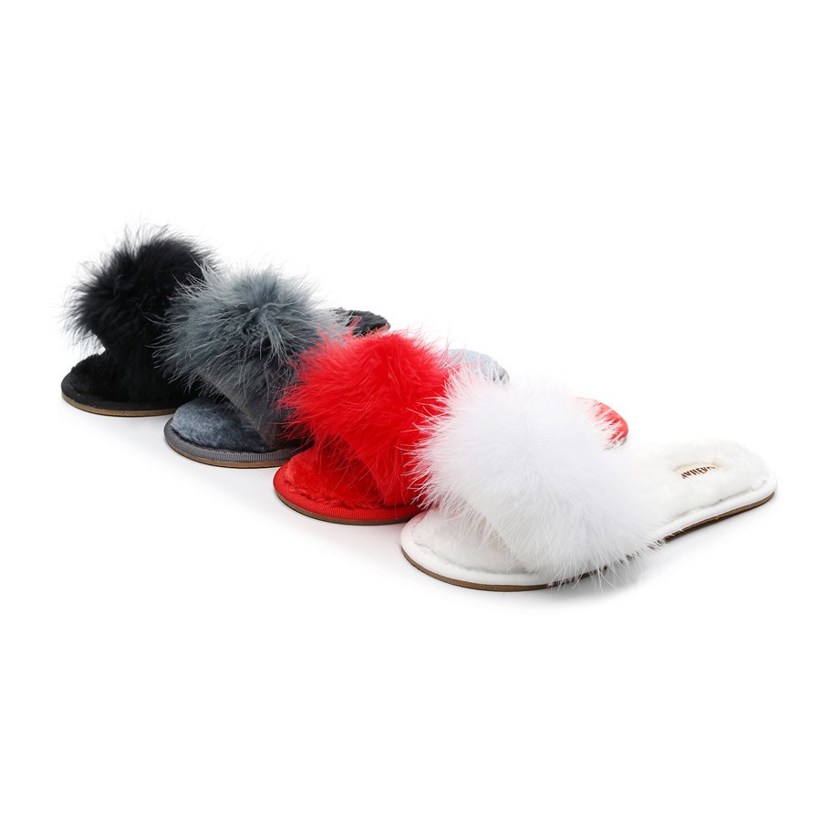 Vauekey - Home Faux Fur Slippers Flat Women Shoes Spring Summer Winter 2020 Free Delivery