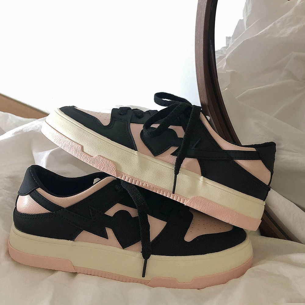 2022 Pink Patchwork Zapatillas Mujer Fashion Heart Spring Hot Sale Woman Vulcanizing Casual Shoes Outside Students Sneakers