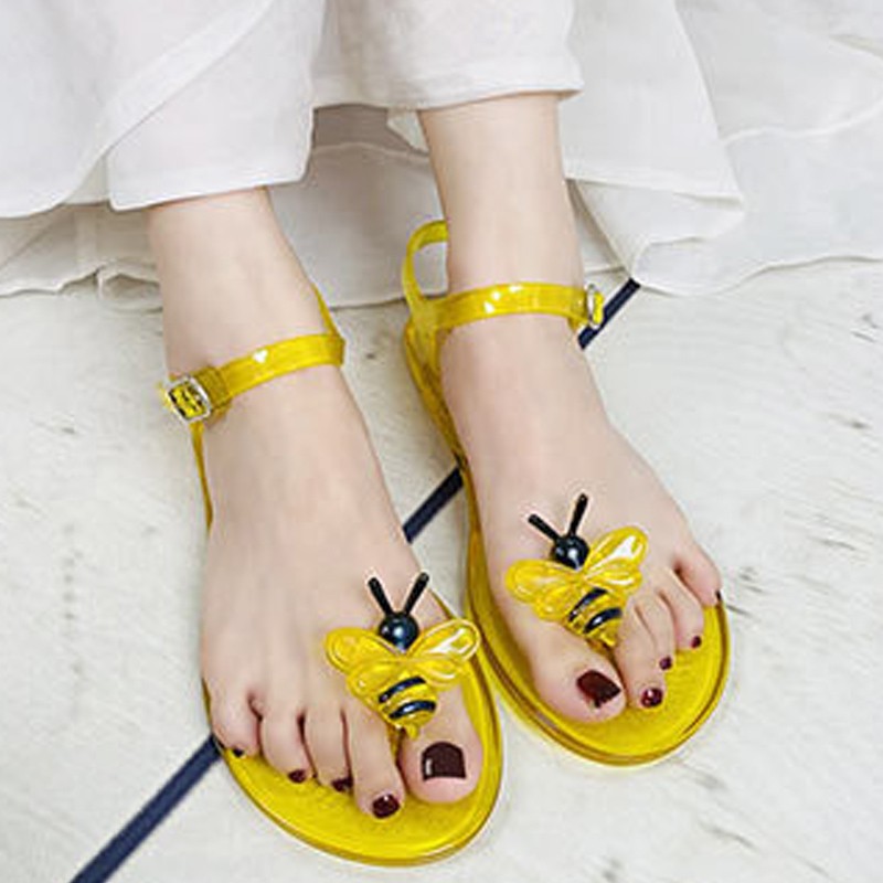 Women Fruit Sandals Transparent PVC Flat Flip Flop Sandal Ladies 2022 Summer Outdoor Fashion Non-slip Buckle Strap Beach Shoes