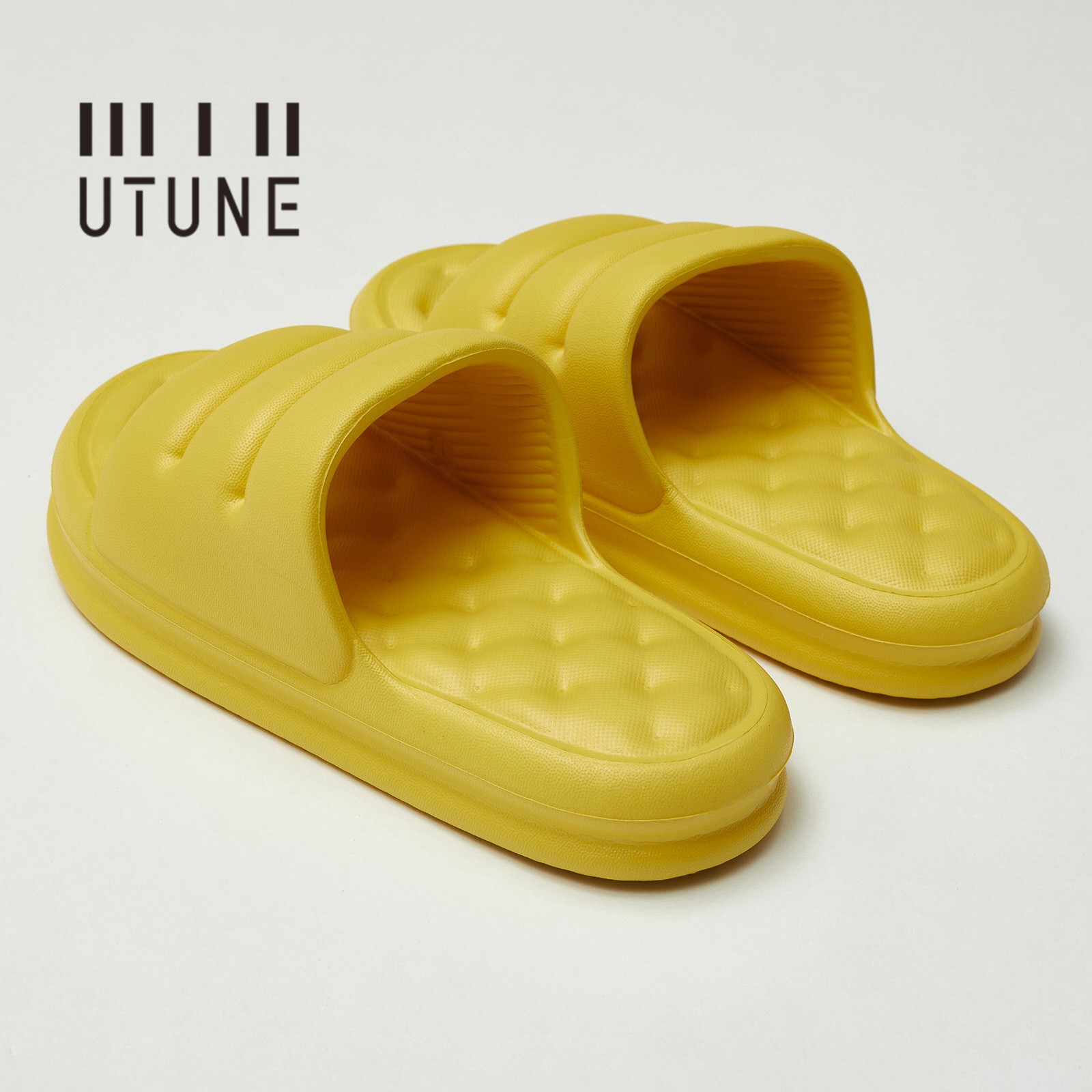 UTUNE Sofa Sandal Slides for Women Slippers Super Soft Indoor Shoes Sandals Men Platform EVA 4cm