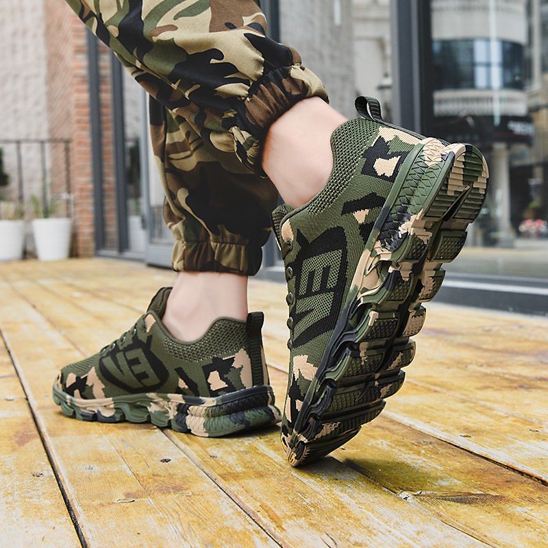 Camouflage Sneakers Man Military Shoes Women Sneakers Tenis Shoes Army Trekking Shoes Couple Outdoor Walking Casual Shoes