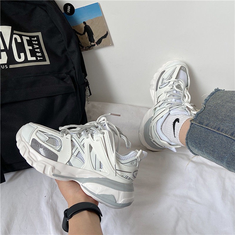 Stylish Brand Design Women Sneakers Cute Pink Chunky Shoes Ladies Breathable Mesh Trainers Women Lightweight White Sneakers