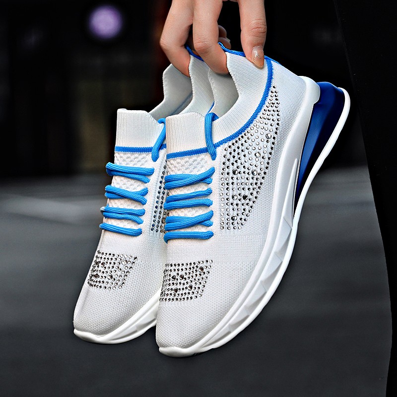 Flat Women's Shoes Plus Size 35-43 Fashion Lace-up Mesh Breathable Hot Drill Socks Casual Women Sneakers Running Women's Shoes