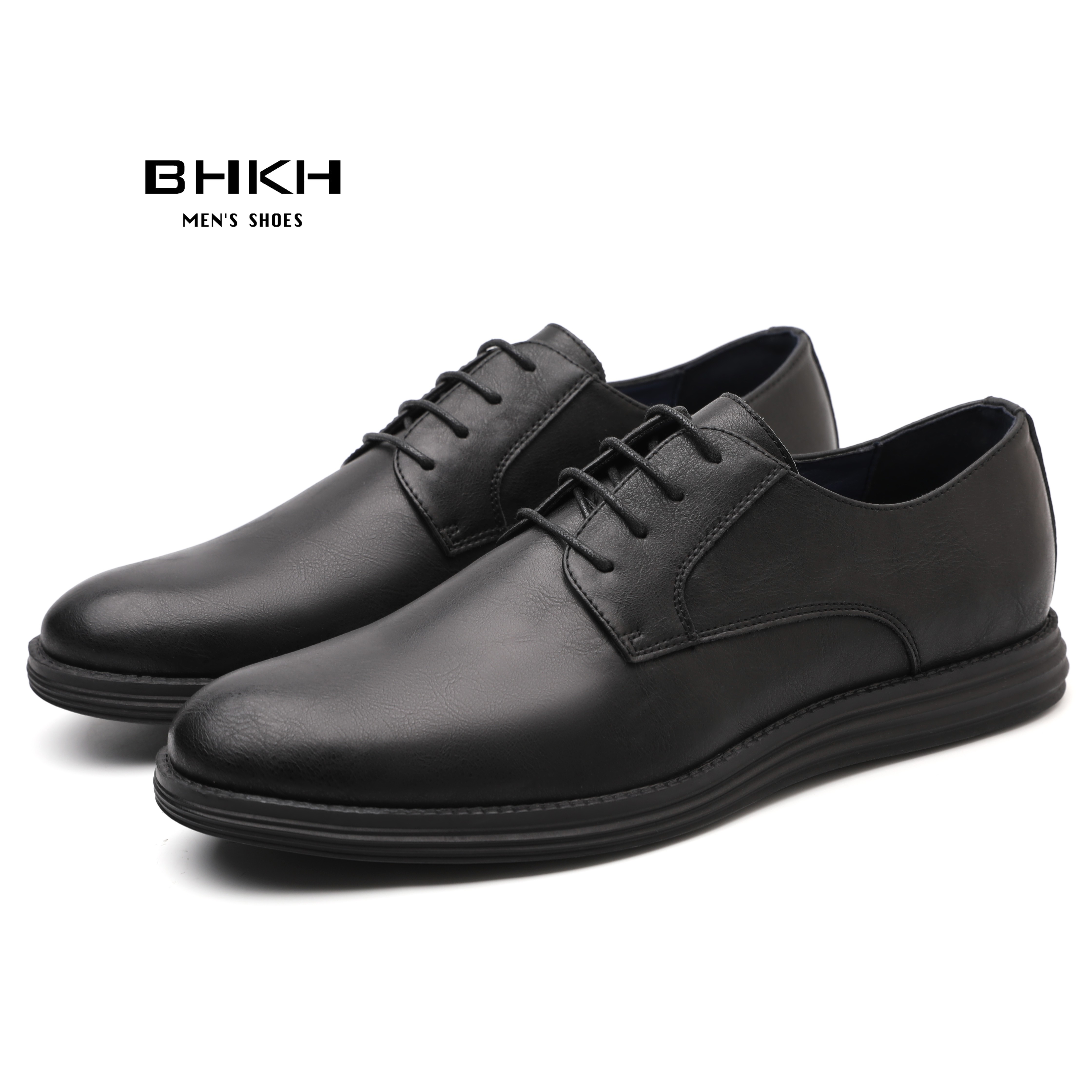 BHKH 2022 leather men casual shoes smart business office work lace-up light dress men shoes