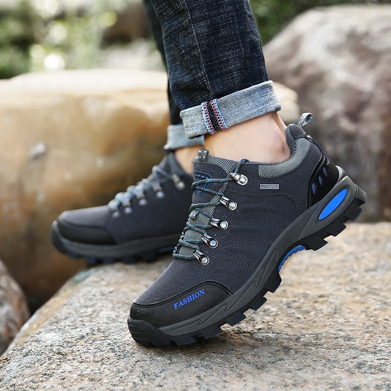 Outdoor Men Trekking Shoes Casual Sneakers Waterproof Mens Shoes Suede Trainers Non-slip Climbing Hiking Shoes Zapatillas Hombre