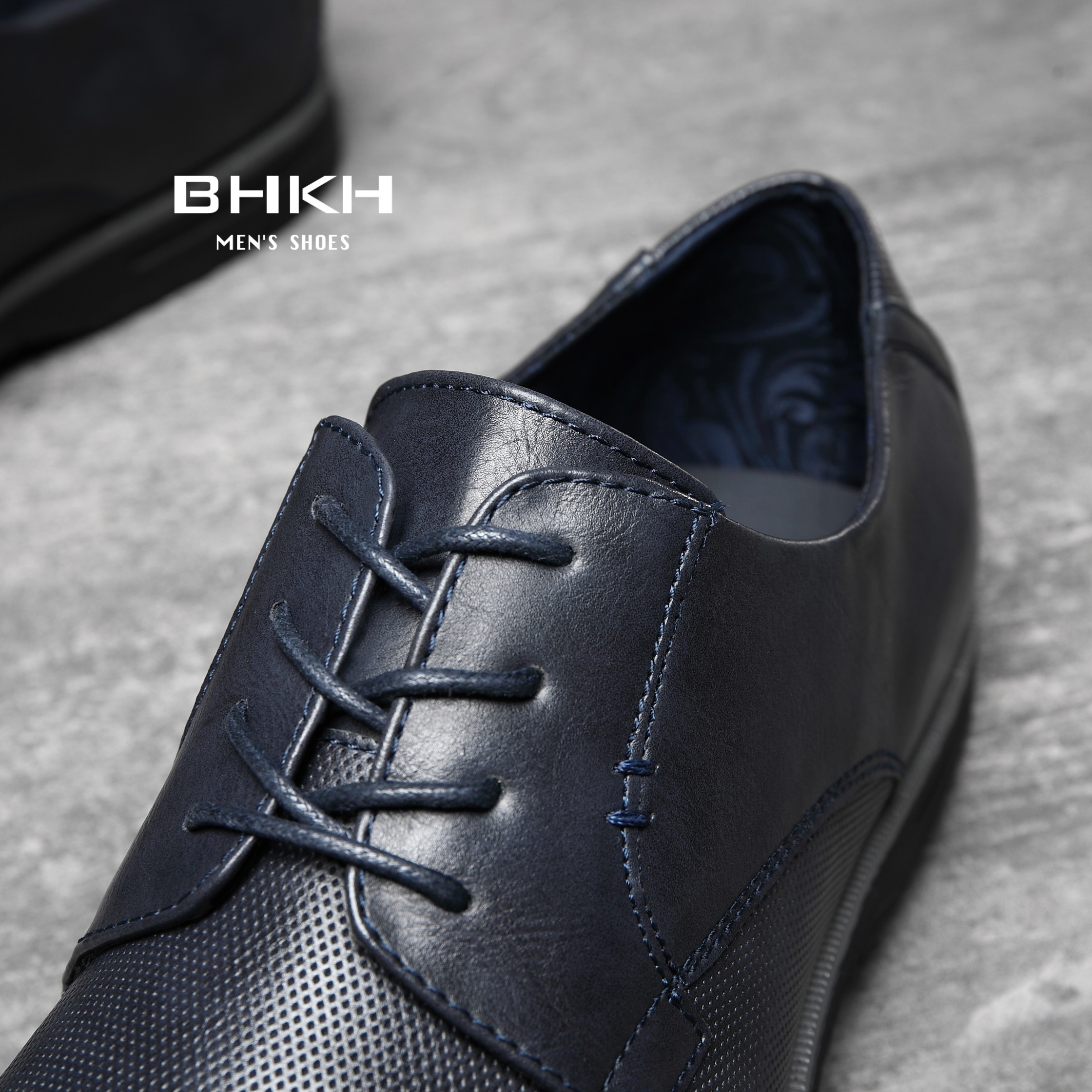 BHKH 2022 leather men casual shoes work office lace-up light dress men shoes