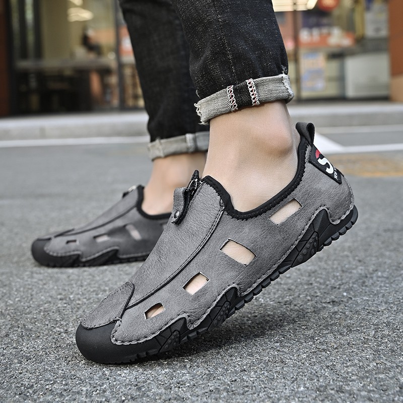 2022 New Summer Men's Soft Leather Casual Shoes Luxury Fashion Soft Loafers Moccasins Breathable Non-Slip Driving Shoes Big Size