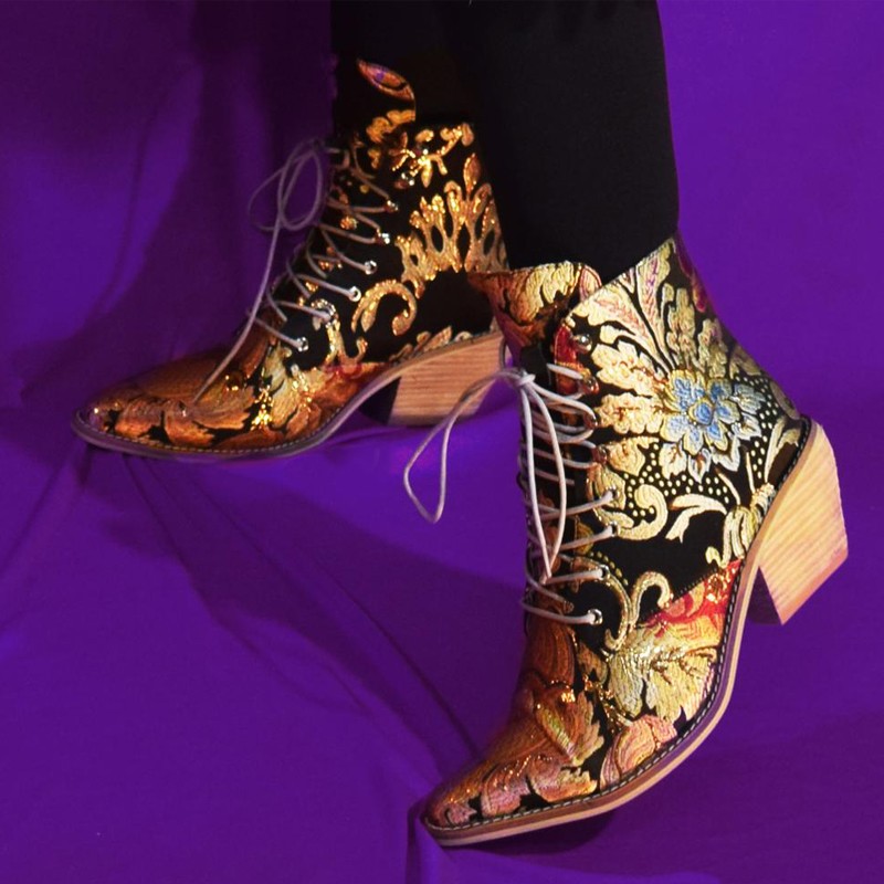 women ankle boots free plus size 22-26.5cm length free women winter boots woman embroidered flower fashion all-match