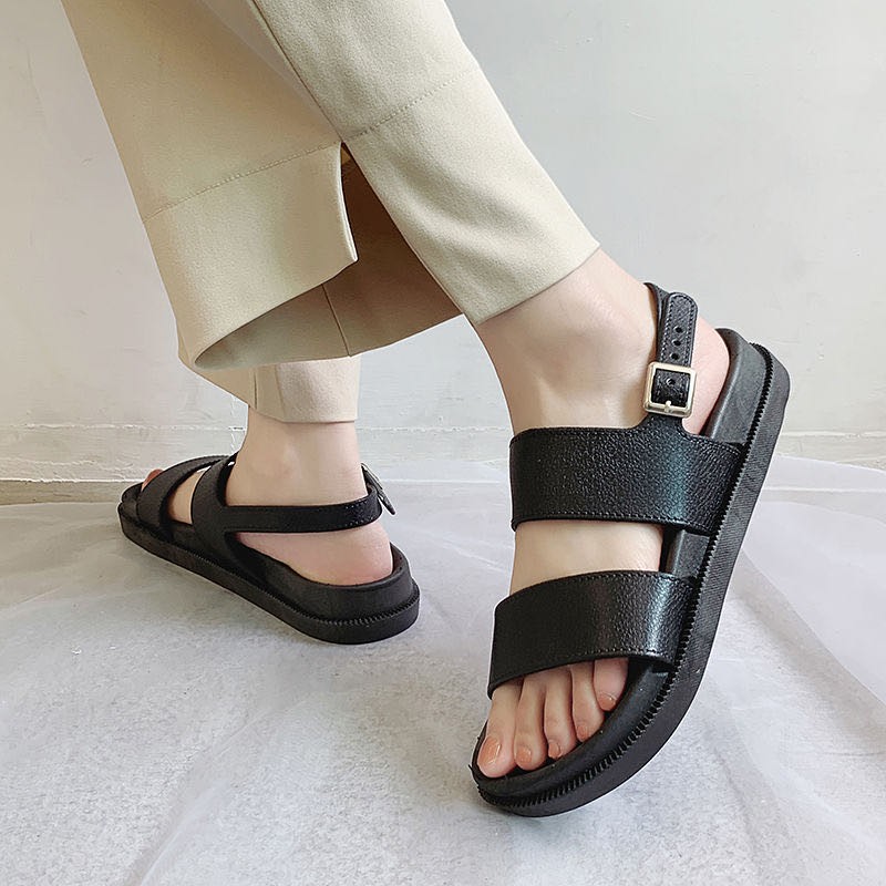 Women's sandals wild slippers thick bottom cross casual sandals wild college wind non-slip summer beach sandals women