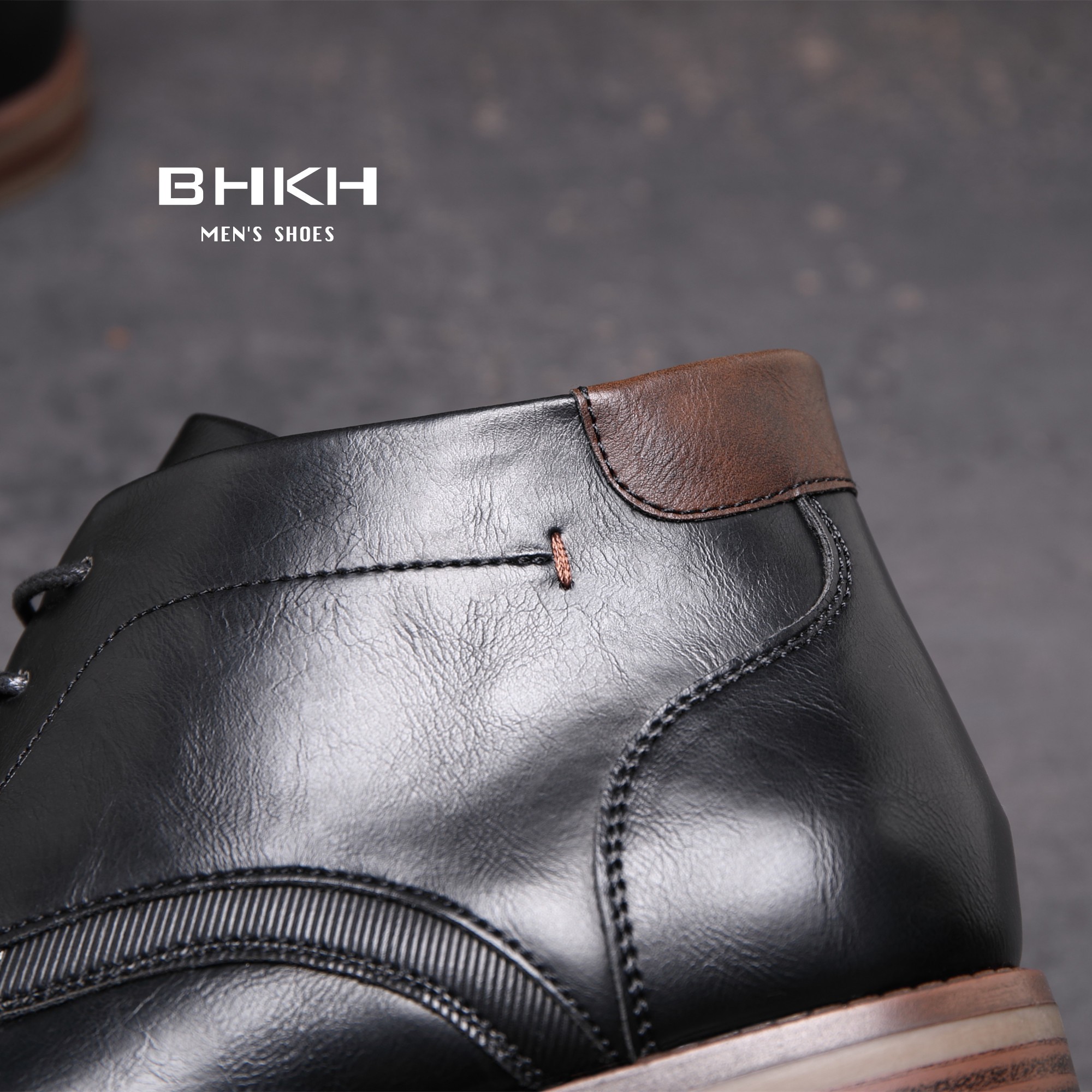 BHKH 2022 Autumn/Winter Men Boots Lace-up Ankle Boots Smart Business Office Work Dress Formal Shoes Men's Shoes