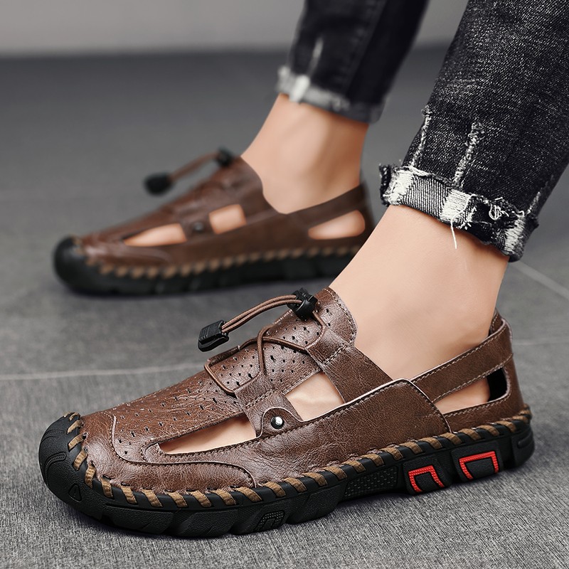 Men's shoes 2022 summer fashion casual beach non-slip rubber outdoor breathable non-slip high quality genuine leather trekking