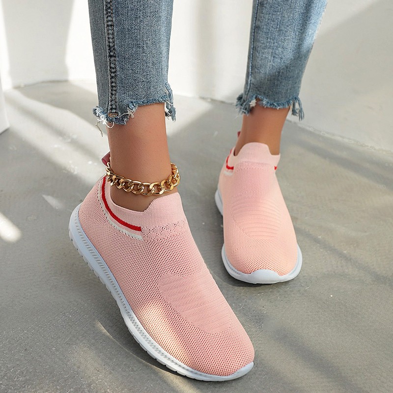 2022 women's vulcanized shoes spring and autumn new women's thick-soled sports shoes solid color slip-on ladies casual shoes