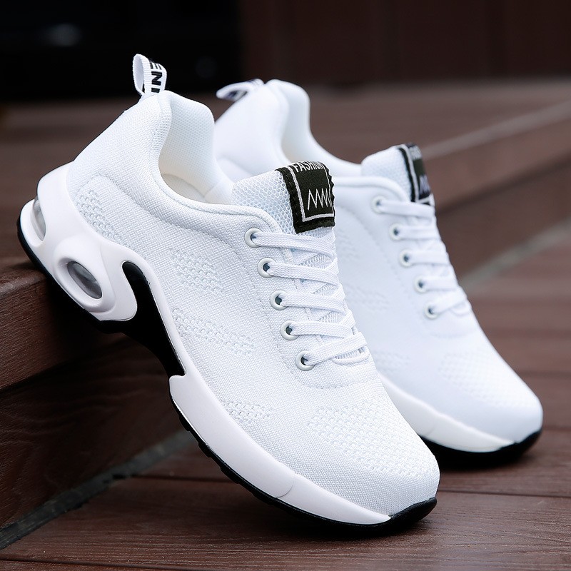 2021 new cushion casual running shoes flying woven sports lightweight wear-resistant breathable student mesh women's shoes