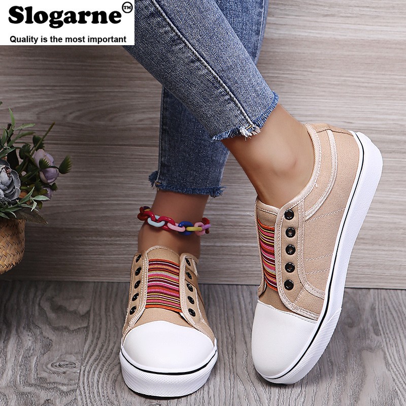 Trainers Canvas Flat Shoes Women Running Shoes Vulcanizing New Women Spring Autumn Sneakers Ladies Casual Sneakers Big Size 43