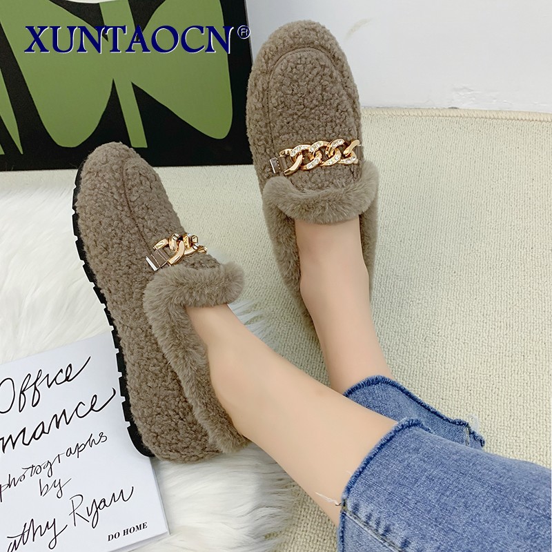 woman slippers summer sandals fox fur slides mules black shoes for women loafer 2022 home shoes spring outdoor block heel