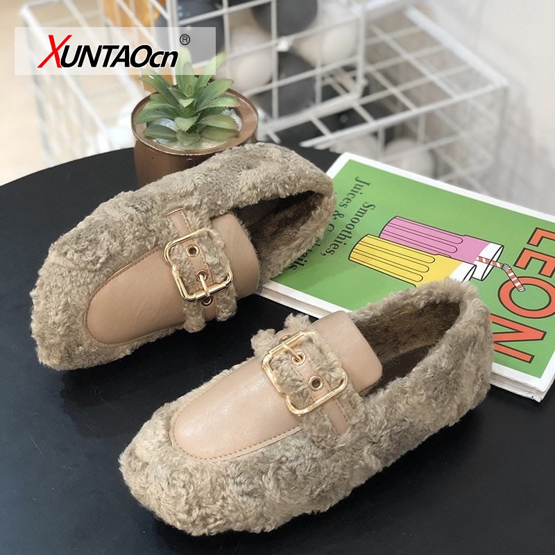 2022 Fashion Women Moccasin Shoes Casual Women Sneakers Autumn Loafers Flats Fur Loafers Slippers Flats Toe Shoes