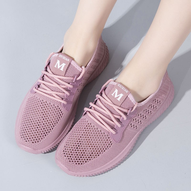 2021 new women's shoes casual slip-on breathable wear-resistant non-slip lazy light comfortable sneakers mesh surface lady shoes