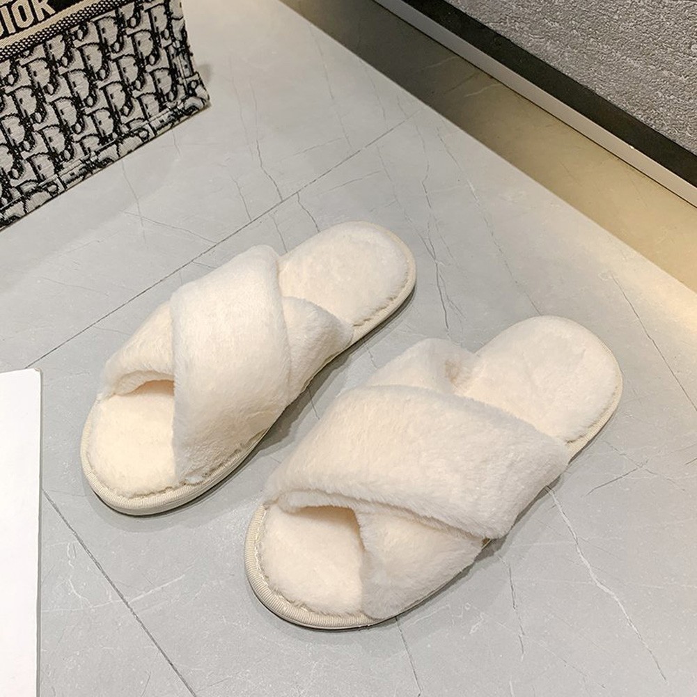 Women Shoes Soft Short Plush Different Styles Comfortable Women Slippers Open Toe Indoor Women's Shoes Furry Luxury Home Slippers