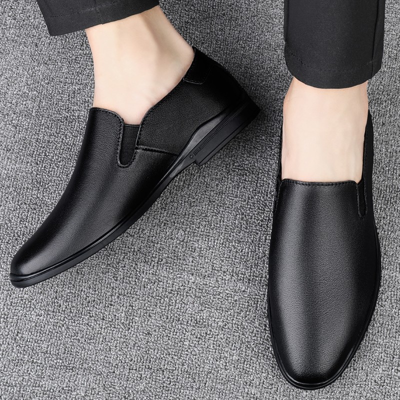 Genuine leather men's casual shoes luxury brand shoes breathable slip on lazy driving shoes high-end fashion shoes