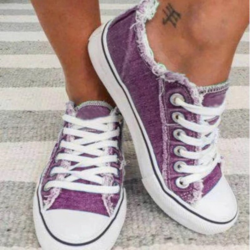 2022 Women Casual Shoes Fashion Canvas Low-cut Lace-up Student Flat Lightweight Breathable Sneakers Zapatillas Mujer