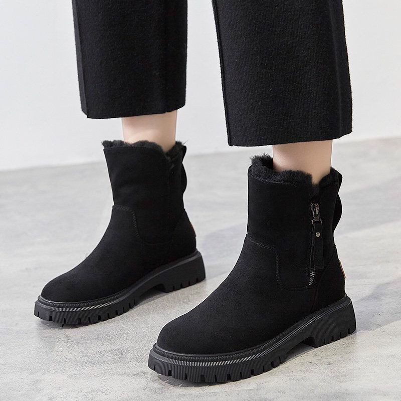 snow boots women winter 2021 new plus velvet shoes woman warm boots thick furry black cotton shoes women boots botas de mujer