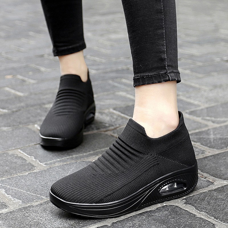 Ladies Women Air Cushion Shoes Lazy Shock Absorbing Shoes Lightweight Outdoor Casual Shoes