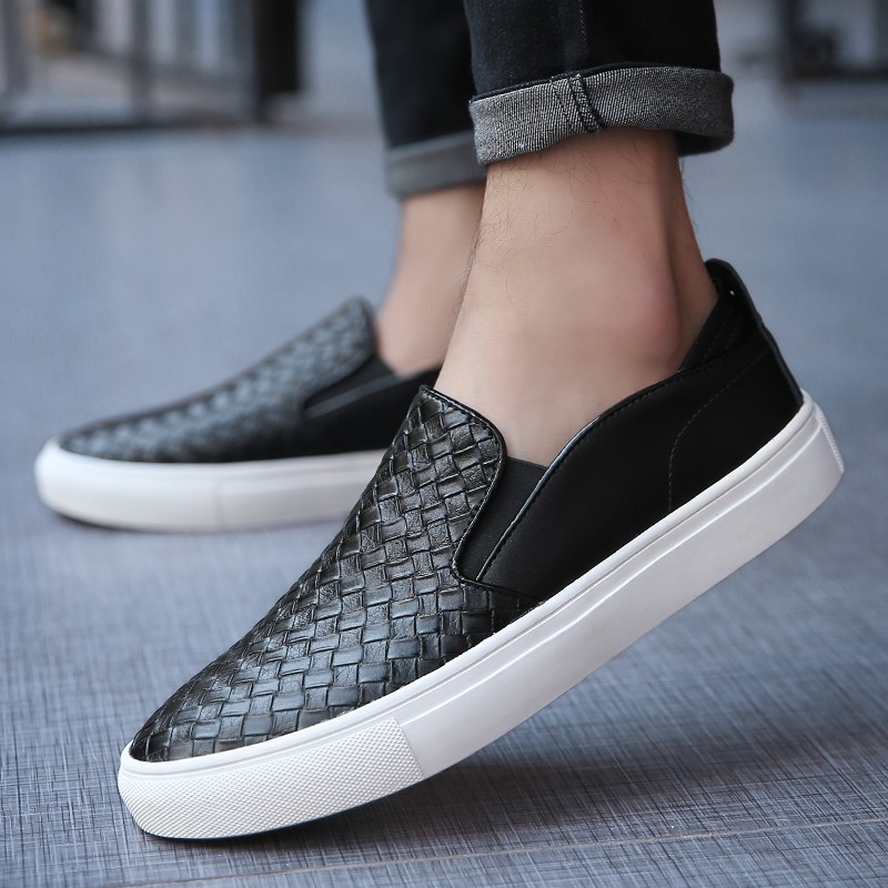 Men Oxfords Genuine Leather Men's Casual Shoes Luxury Brand Fashion Shoes Breathable Hand Knit Shoes Anti-slip Simple Shoes