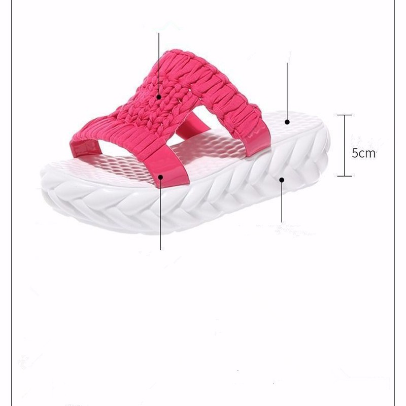 Summer outdoor wear slippers fashion thick bottom height versatile leisure beach sandals foot massage