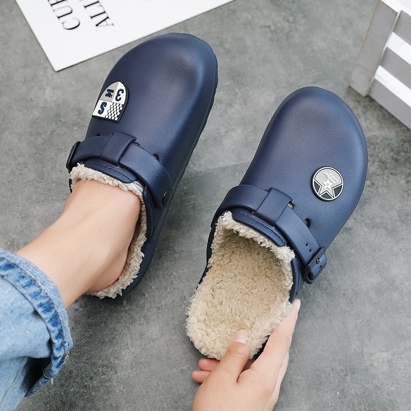 Slides for Men Indoor Slippers Home Cotton Shoes Winter Indoor Slippers Designer Sandals Women Luxury 2021 Slides for Men