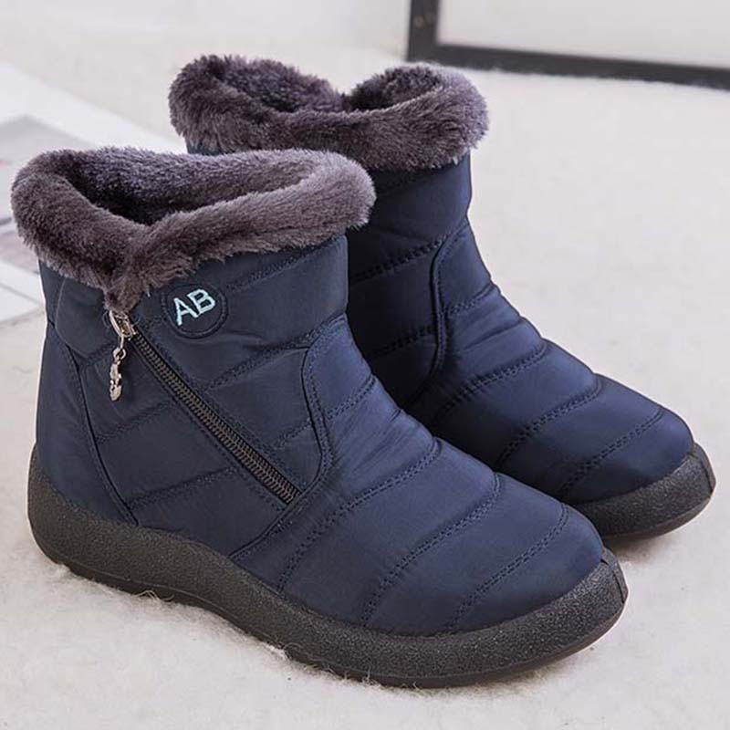 2021 women shoes waterproof boots for women zipper ankle chunky boots female winter snow boots women boots plus size botas mujer