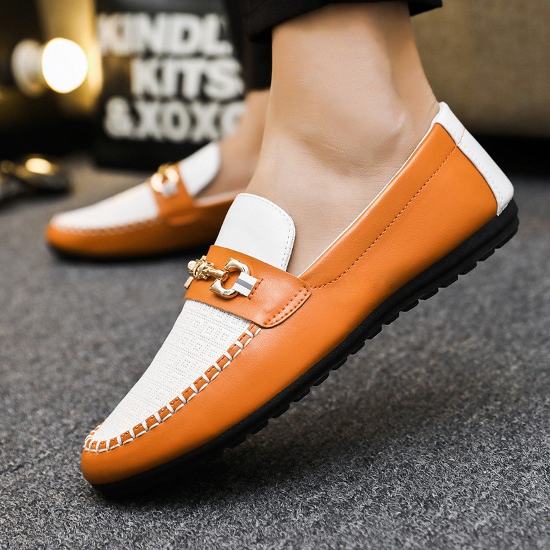 ZYYZYM Spring Autumn Men Casual Shoes Leather Trend Versatile Soft Sole Simple Loafers #D09