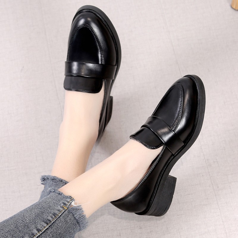 Rimocy Patent Leather Loafers Women 2022 Spring Slip On Thick Heel Casual Shoes Classic Black Soft Bottom Office Lady Shoes