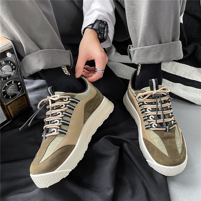 Men's casual shoes spring and autumn new men's formal shoes lace up trend soft-soled lightweight student sports white shoes