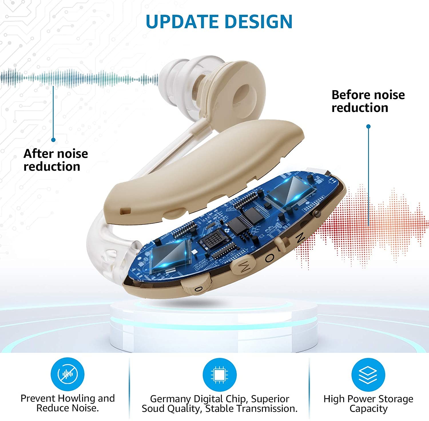 Bluetooth Hearing Aid Deaf Speaker Audio USB Hearing Aid Elderly Deaf Small Rechargeable Tone Adjustable Call