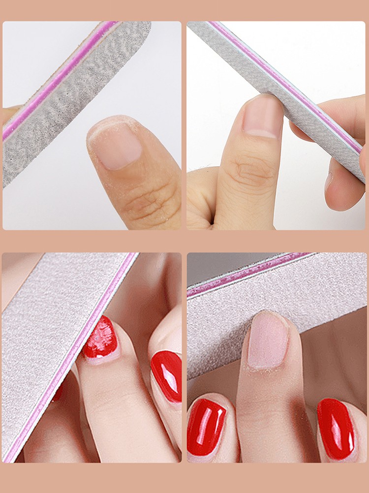 20/25/30/50/75pcs Gray Manicure Acrylic Professional Nail Files 80 100 180 Grit Double Sided Nails Art Tools (7.01 * 1.1in)