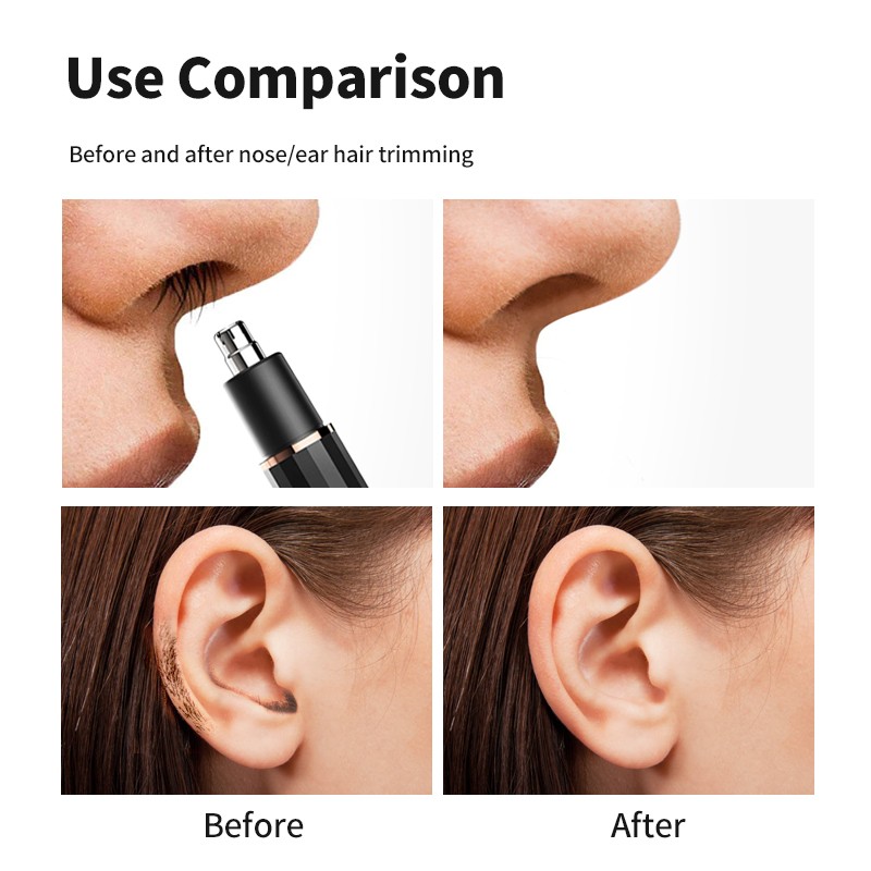 Electric Nose Ear Hair Trimmers for Men Portable Nose and Ear Trimmer Hair Shaver Clipper Safety Removal Cleaner Eyebrow Shaver