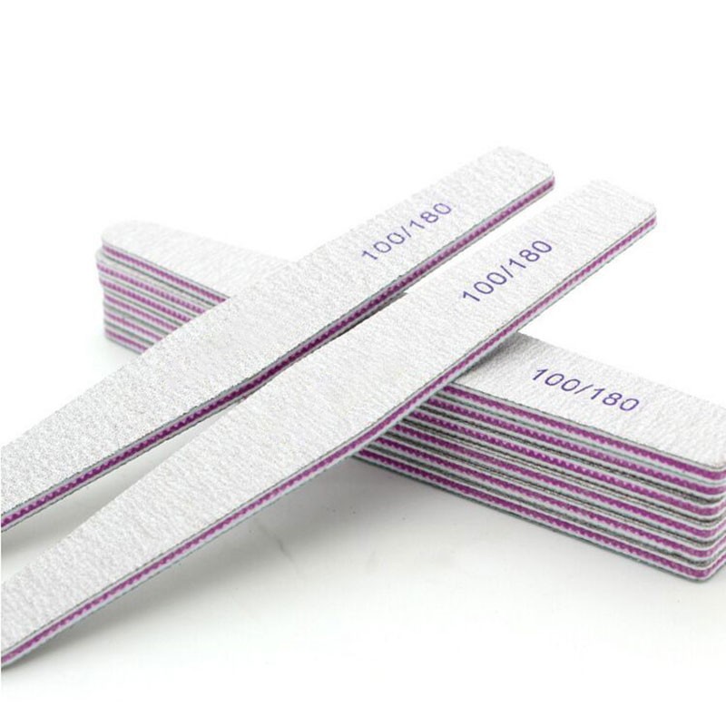 Professional Nail File 100/180 Double-sided Nail File Strips Nail Art Sanding Files Manicure Polishing Nail Care Tool