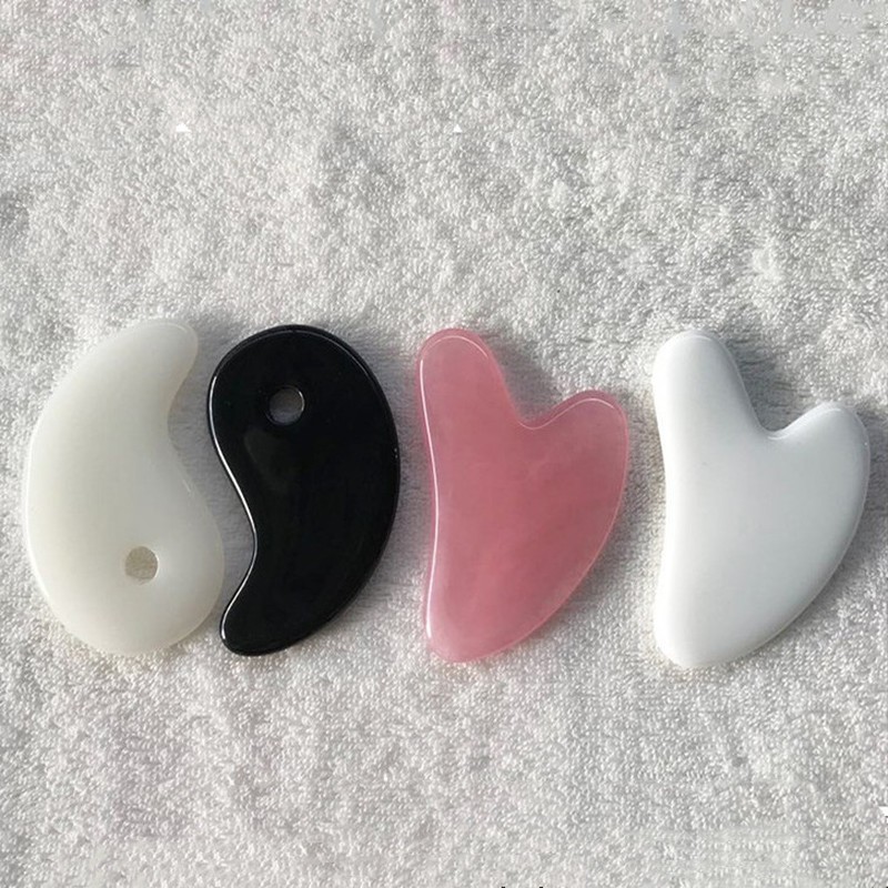 1pc heart shape spa massage beeswax gua sha scraping massage scraper face massager acupuncture board gusha face massager