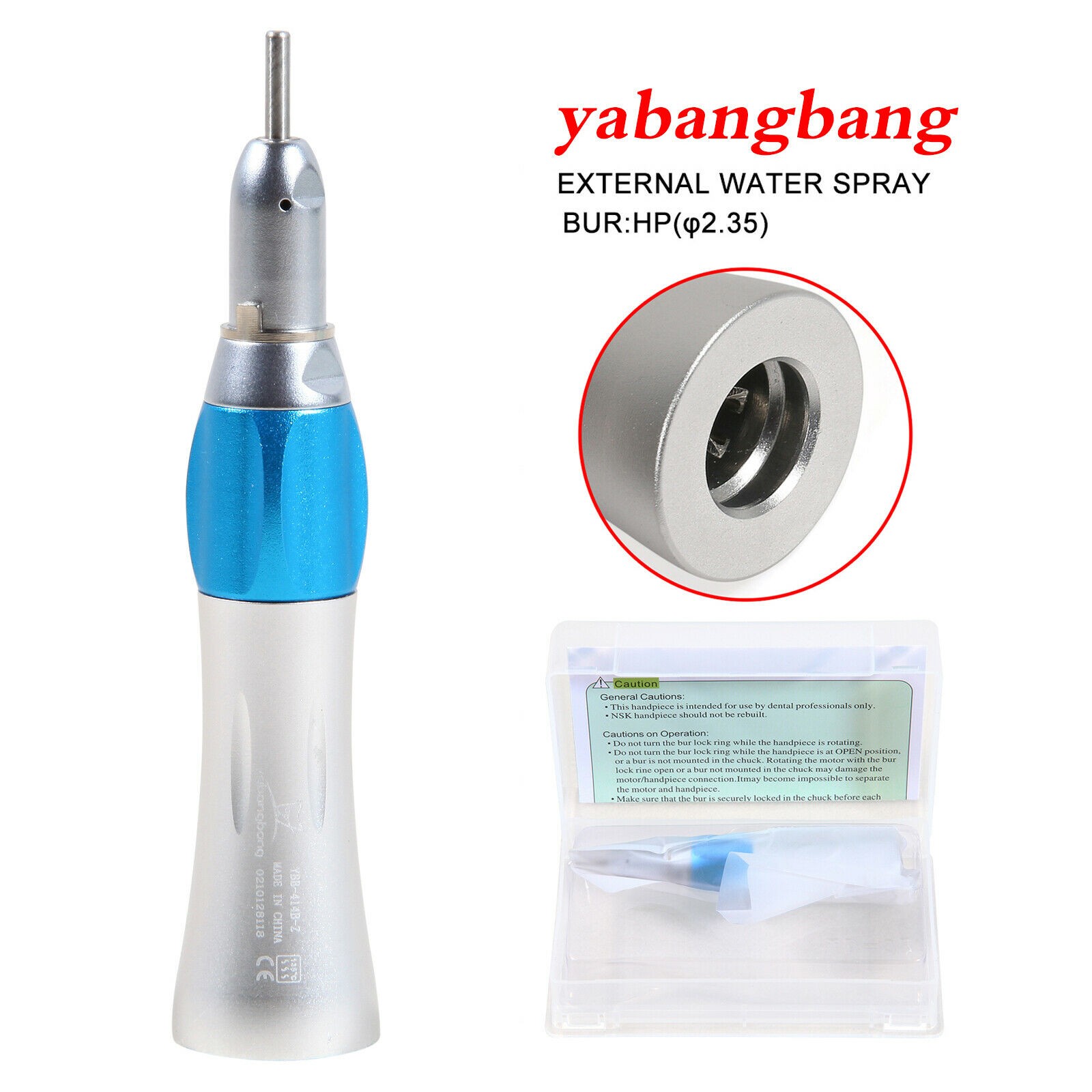 NSK Style Dental Slow Low Speed ​​External Single Water Spray Contra Angle Straight Air Motor Handpiece 4 Holes