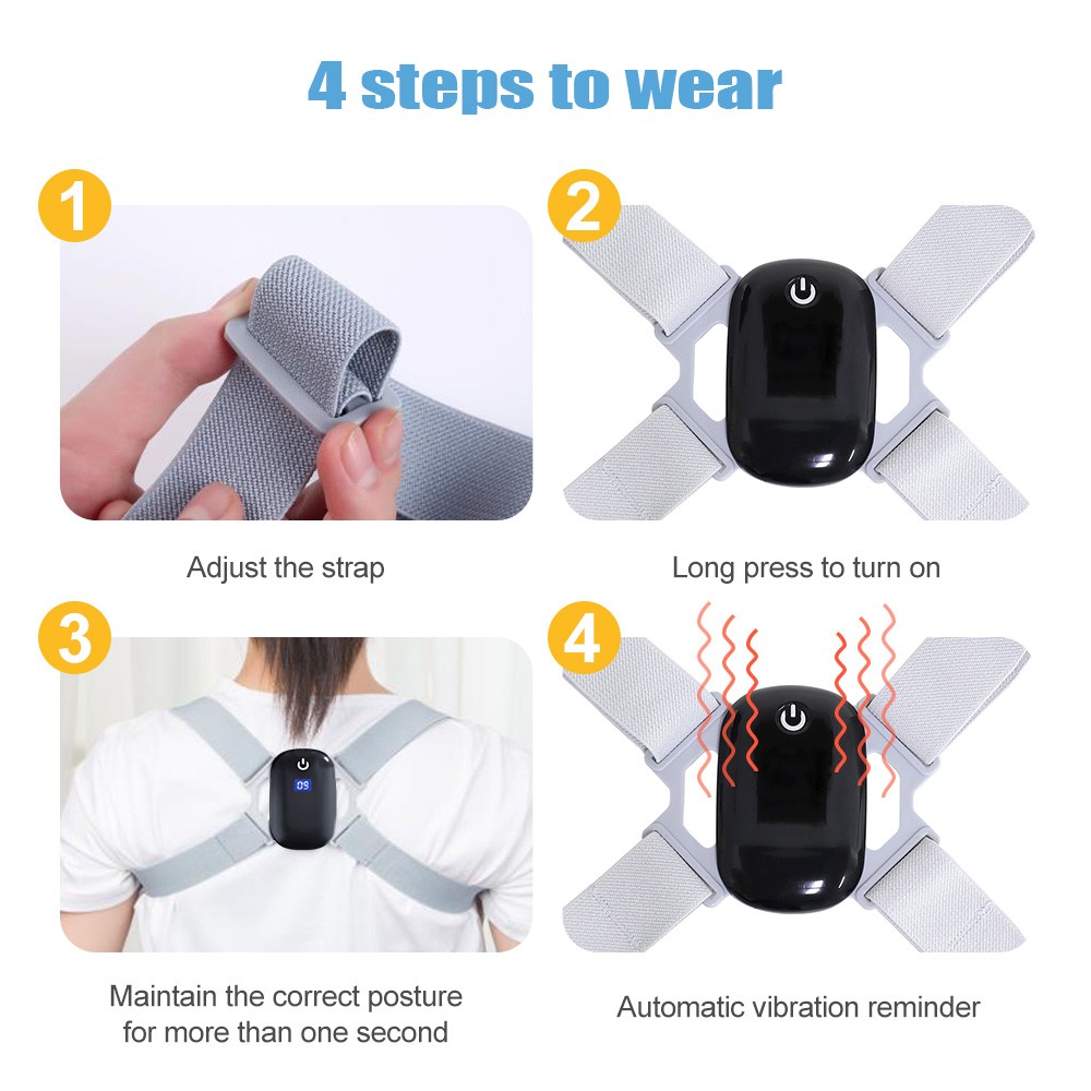 Smart Correction Belt Sensor Orthosis Invisible Reminder Adult And Child Sitting Posture Hunchback Back Smart Posture Corrector