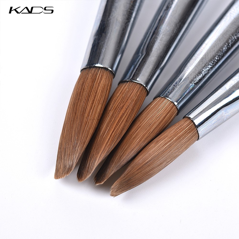 1pc Kolinsky Sable Acrylic Brush UV Gel Carving Brush Pen Liquid Powder DIY Nail Drawing Flat Round Red Wood Nail Art Brush