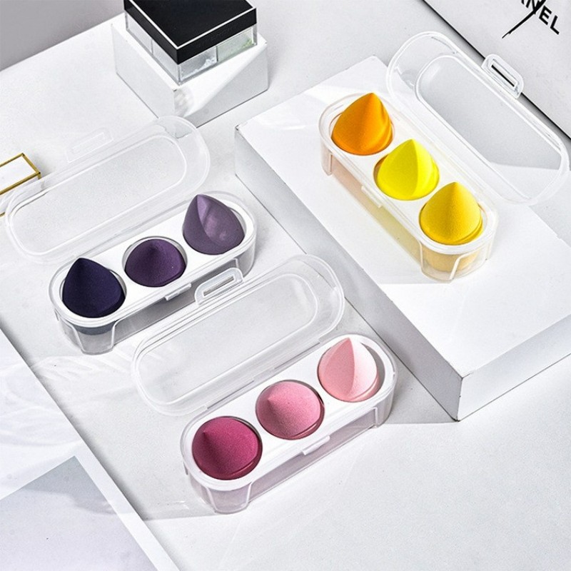 3pcs Makeup Sponge With Box Blending Sponge Cosmetic Cosmetic Puff Foundation Female Make Up Accessories Esponja Maquillaje Femme