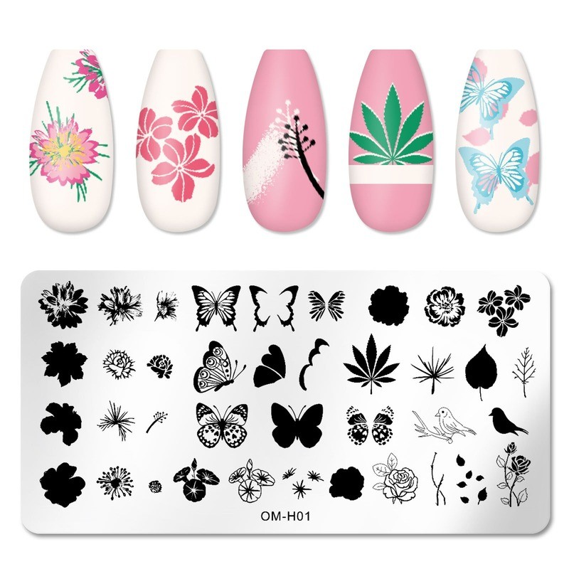 Nail Stamping Plates Natural Animal Snake Scale Flower Grass Tree Theme Image Template Nail Art Template Decoration 42 Designs