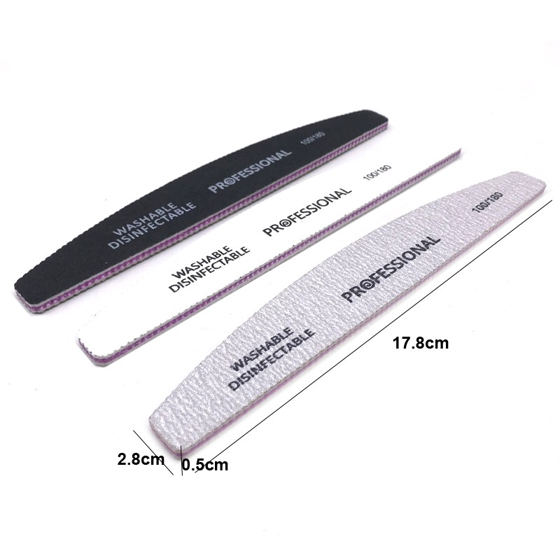 10pcs/lot Professional Nail File 100/180 Grinding Polishing Buffer Maquiagem Profissional Completa Washable Nail Files Tool