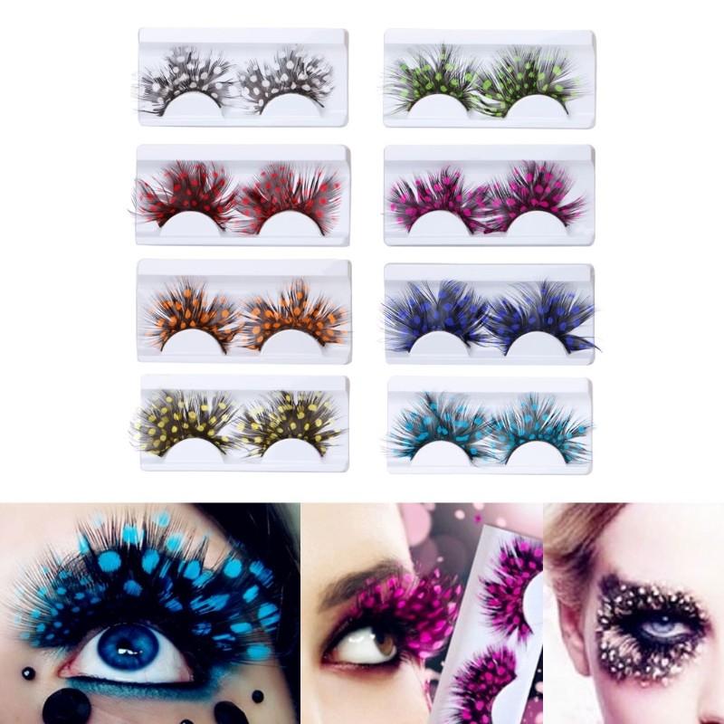 1 Pairs False Feather Eyelashes Exaggeration Ballet Masquerade/Party Feather Eyelashes Special Art School