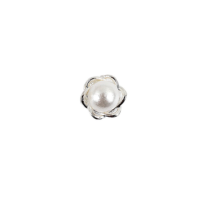 10pcs New nail art pearl alloy jewelry, exquisite 3D flower, pearl alloy jewelry, nail decoration