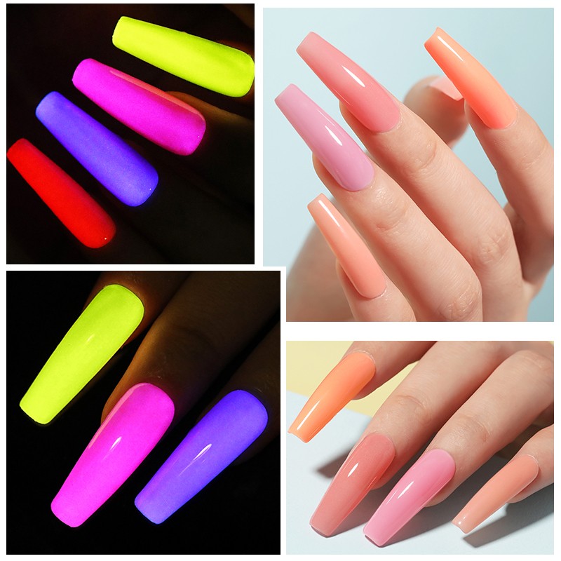 ur sugar 7.5ml luminous gel nail polish glow in the dark color semi permanent soak off uv varnish gel fluorescent nails art